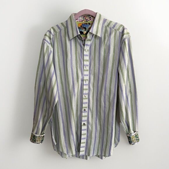Robert Graham Other - Robert Graham Floral L Classic Fit Contrast Flip Cuff Button-Up Shirt Preppy